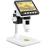 CIMELR デジタル 顕微鏡 4.3" コイン顕微鏡 50-1000倍 充電式USB 電子 拡大鏡 内視鏡 マイクロスコープ 8 LED PC接続可能 可能 Windows対応 USB顕微鏡 肌チェック/回路基板修理/生物観察/細かい部品チェック実験に 【日本語説明書】-307-4.3インチ顕微鏡