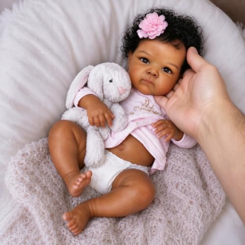 Zero Pam Reborn Baby Dolls Full Body Black Girl-18 in Realistic Baby Doll