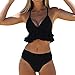 Delantal Mujer Bikini Traje de baño para Mujer Star Moon Print Traje de baño Dividido de Dos Piezas Cintura Alta Athletic Wrap Traje de baño con Control de Barriga Bikini Top