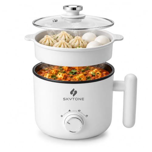 Image of SKYTONE Multipurpose Kettle With Ceramic Coating 1.5L | Non-Stick Cooker For Boil, Steam, Fry, Saute | Multi Cooker Kettle For Water, Milk, Egg, Tea, Soup, Babyfood, Rices