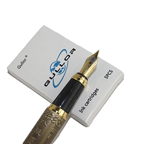 Gullor Chinese Horse M Nib Fountain Pen With Gift Box - Bronze #TOP5