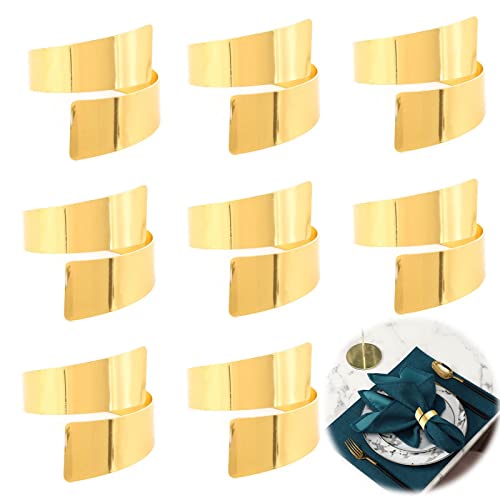 Serviettenschnallen 8 Stück Serviettenringe Set Metall Serviettenschnallen Universal Serviettenringe Set Hollow Out Serviettenschnallen Jubiläum Serviettenringe für Hochzeitsfeier Abendessen Jubiläum Cover