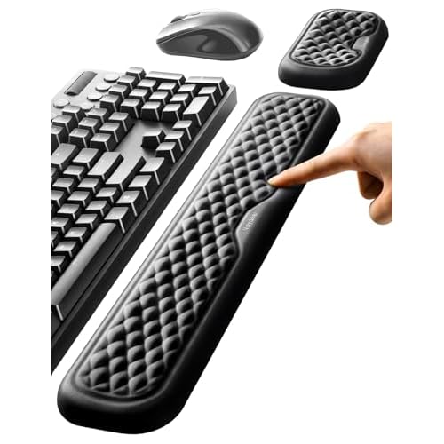 Vaydeer Wrist Rest Pad - Ergonomischer Ellbogenschützer mit Gel-Armlehne für Schreibtisch, Armlehnenstütze aus Memory Foam Schaumstoff für Büro, Gaming, Computer, Laptop, Mac – Schwarz, 1 Pa