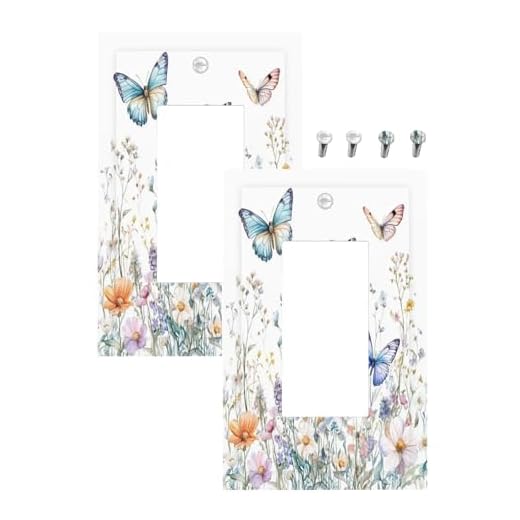 XFYGBY Decorative Outlet Covers Rustic Colorful Blossom Flowers Floral Butterfly 1 Gang Rocker Light Switch Covers Single Decora GFCI Device Wall Plate for Bathroom Home Decor (2 Pack)