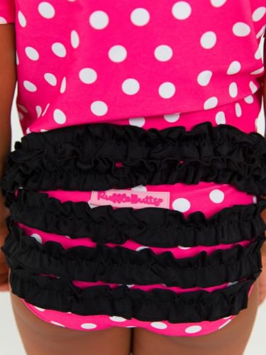 Image of RuffleButts Girls UPF50+ Sun Protected Short Sleeve Rash Guard Bikini