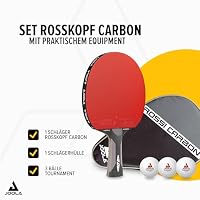JOOLA Profi Tischtennisschläger Rosskopf Carbon, ITTF zugelassen, für fortgeschrittene Spieler, inklusive Hülle und 3 Bälle, 29,5 cm – Ansicht 2