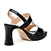 GUAVAIVY Women's Platform Sandals, Buckle Ankle Strap Open Toe Heeled Sandal, Fashion High Heel Sandals for Wedding Partying Dating Black Patent Size 7