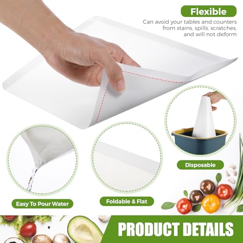 Hushee 60 Count Disposable Cutting Board Sheets 10 x 13 Inch Flexible Plastic Sheet Cutting Mat Large Chopping Boards for Kitchen Cooking Traveling Camping Tailgating BBQ by Hushee - Image 3