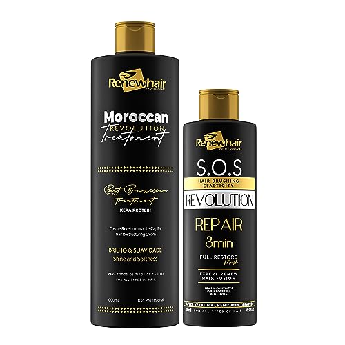 Renew Hair Professional Keratin Revolution Formaldehyde-Free Smoothing and Straightening Kit for Silky Smooth & Frizz-Free Hair