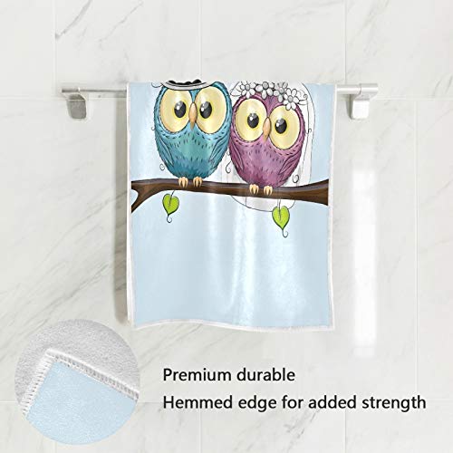 Qugrl Owl Bride Groom Hand Towels Wedding Valentines Gift Kitchen Dish Towels Soft Quality Premium Washcloths Bathroom Decor For Guest Hotel Spa Gym Sport 30 X 15 Inches #TOP2