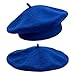 Yxtwaeh Classic French Beret Hat 10.6 Inch Width Winter Wool Beret Hats for Women Fashion Dress Costume, Royal Blue