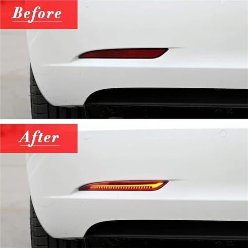 Luces traseras de coche Tesla Model 3 lámpara antiniebla y parachoques 3