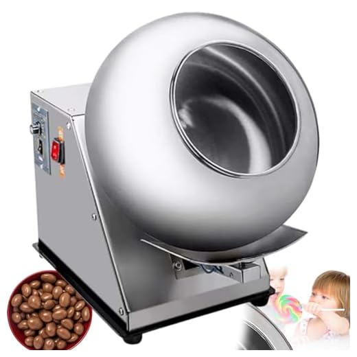 Máquina de panificação de bola de açúcar de 2-5 kg/h, máquina de polimento de aquecimento de filme redondo, máquina de polimento de revestimento de feijão de chocolate, perfeita para lanche quente