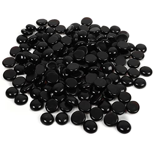 Belle Vous Perlen Set 1,5 kg Hochglänzendes Schwarzes Feuerglas - 21 mm...