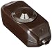 Leviton 6250-3 200W Incandescent Feed-Through Full Range Lamp Cord Dimmer, Single-Pole, Brown