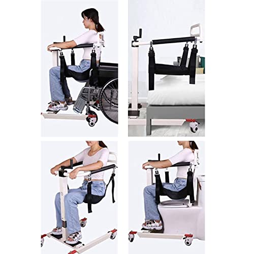 Portable Patient Lift For Home, Transfer Lift Wheelchair Steel Transport Chairs For Seniors Manual Stair Chair Lift Multi-Function Shower Lift Chair With 4 Wheels And Soft Cushion, 330Lb #TOP4
