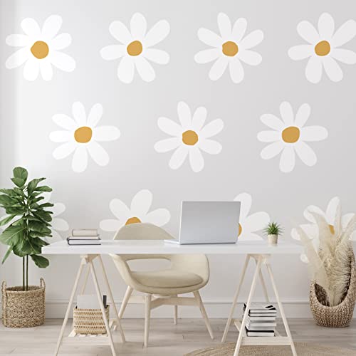 12 Sheets Daisy Wall Decals White Flower Wall Stickers Big Daisy Wall Stickers Peel And Stick Floral Stickers For Kids Girls Nursery Playroom Bedroom Living Room Wall Decor (Classic Style) #TOP5