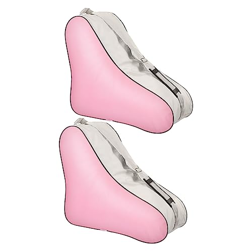 DECOMELODY 2Pcs Roller Skate Handbag Stylish Storage Bag for Ice Skates Durable Wear Resistant Tote Pouch Convenient Carrying Pink for All Skating Enthusiasts