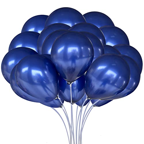 Image of Jonhamwelbor Navy Blue Latex Party Balloons, Dark Blue (100pcs 12inch) Night Blue Balloons for Wedding Graduation Birthday Party Decorations