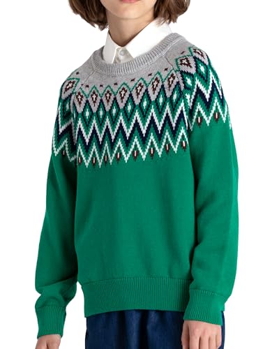 Image of BOBOYOYO Boys Sweaters 100% Cotton Cable Knit Kids Sweater Striped Pullover