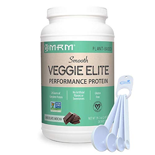 MRM Veggie Elite Performance Protein, Soy-Free, 39.2 oz Chocolate Mocha Bundle with a