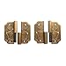 Tiazza 4Pcs Antique Brass Visible Small Hinges, 2x2 Inches Furniture Cabinet Drawer Double Door Removable Hinges