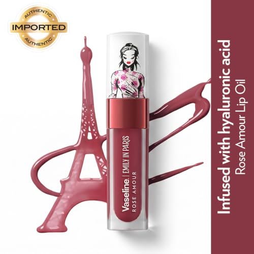 Image of Vaseline Emily in Paris Rose Amour Lip Oil | Intense Gloss | 24H Moisturisation | 4 g (Pack of 2)