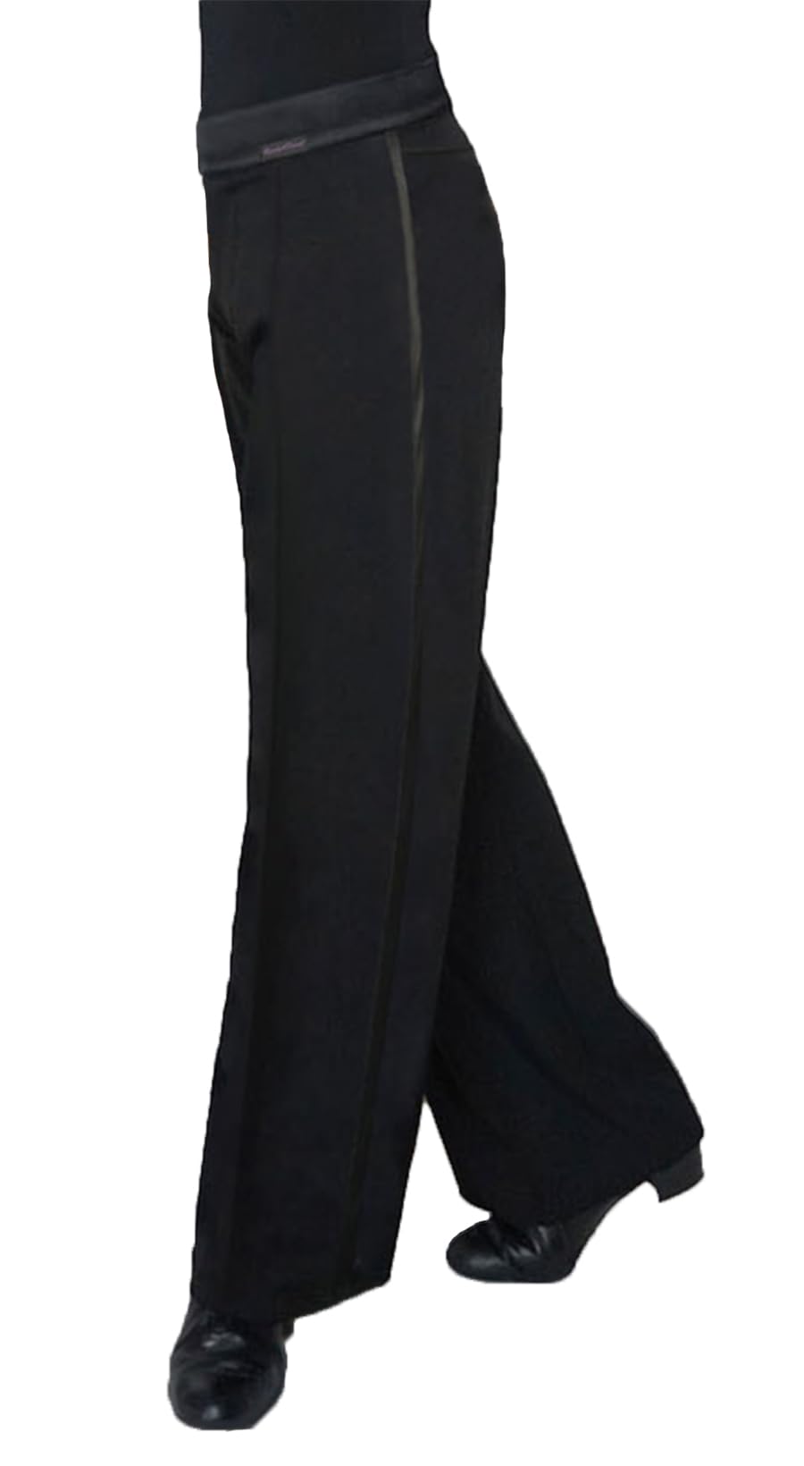 Pantalon de danse latine américain avec bracelet et bande latérale en satin