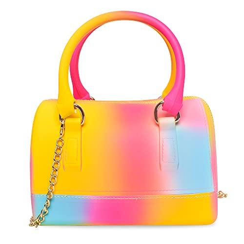 Rainbow jelly bag,bright mini satchel crossbody shoulder bag cand…