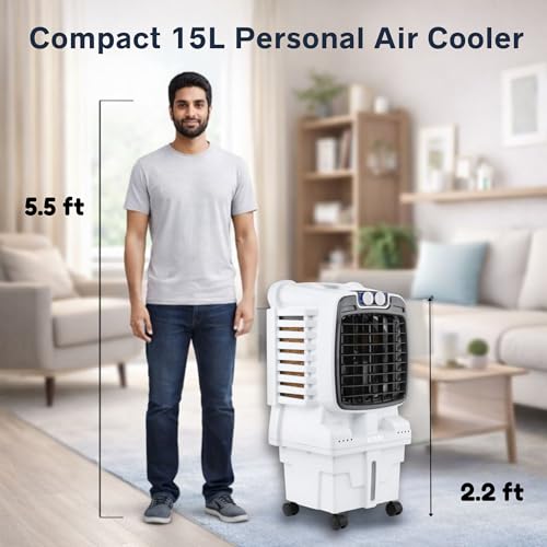 Image of BePure CoolX 15L Air Cooler | High Air Delivery up to 1500 m /hr | Low Noise Performance | Energy-Efficient Operation | 3-Side Honeycomb Cooling Pads