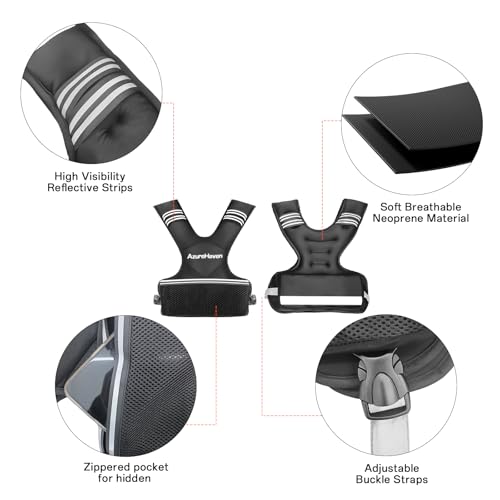 Adjustable Weighted Vest for Women and Men,4-10lb/11-20lb/20-32lb Rucking Vest with 6 Ironsand Weights for Running, Walking, Workout and Strength Training (20-32lbs)