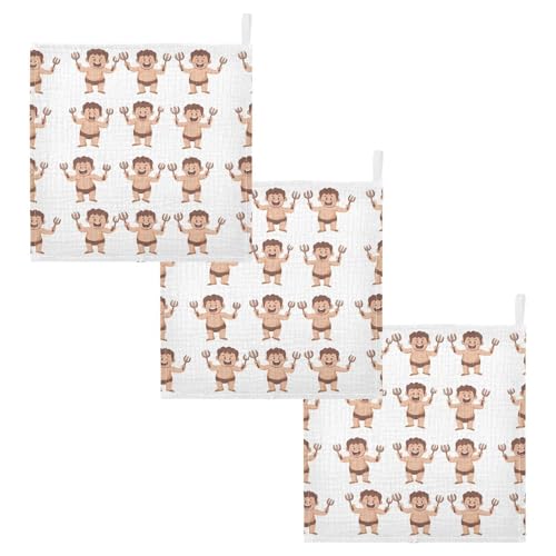vvfelixl Cartoon Beef Eating Strongman Baby Burp Cloths Baby Muslin Washcloths for Boys Girls Cotton Babys Face Towel for Newborn Infants Soft and Absorbent 11.8 X 11.8 in, 5 Pack2