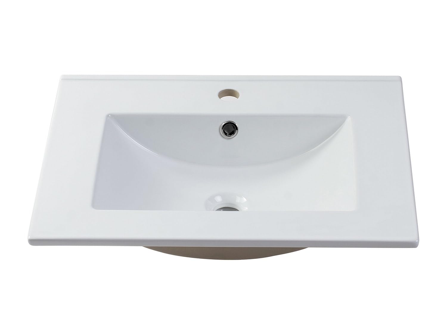 Venta-unica - Lavabo empotrado blanca rectangular de cer·mica - 61 x 46,5 cm - MOTIAC