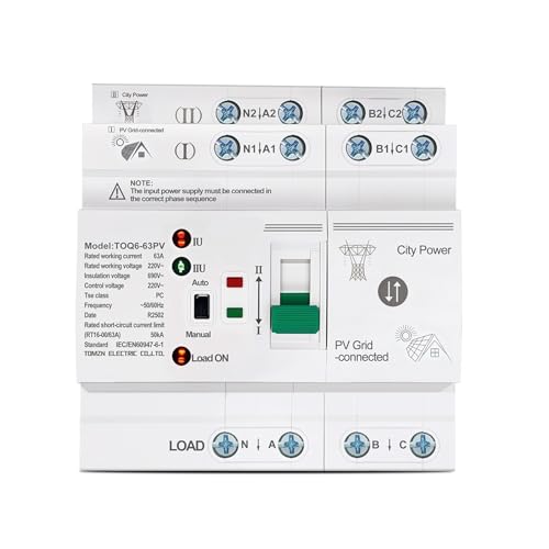 Interrupteur de transfert LN 220V inverseur de source automatique 4P 63A TOQ6