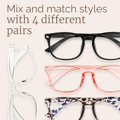 Image of MIGSIR Blue Light Blocking Glasses for Computer Gaming, Fashion Fake Helps Reduce Screen Fatigue Eyeglasses for Women Men
