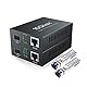 10Gtek® [2 Stück Gigabit Ethernet Medienkonverter, SFP Slot mit SFP LX Modul, Single-Mode Dual LC Faser, 1310nm, 20km