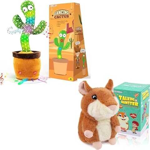 Qrooper Toddler Toys Dancing Talking Cactus Toy Repeats What You Say Stuffed Animals Toys for Kids, Talking Toys for 2 3 Year Old Girl Boy, Interactive Autism Sensory Toys for Kids Gifts Cover