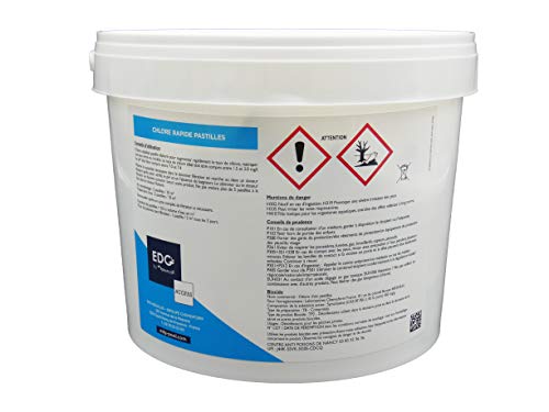 Chlore Rapide Piscine Pastilles 25g Seau 5kg Effet Immédiat Spécial Rattrapage Eaux Vertes EDG Access Traitement Piscine