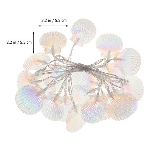 Cordão de luz 3M Uonlytech, 20 contas coloridas em formato de conchas USB luz noturna para quarto, b