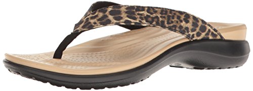 Crocs Women's Capri V Graphic W Flip Flop, Leopard, 9 M US