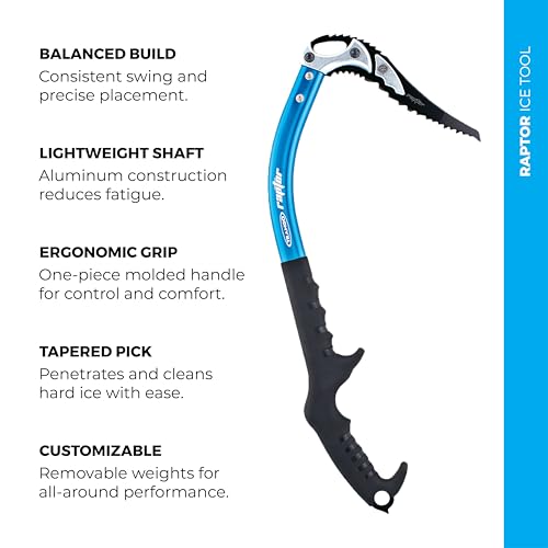 Trango Raptor Ice Tool - Technical Ice Climbing Axes for Waterfall Ice, Mixed Routes & Mountaineering with Modular Picks, Standard Model