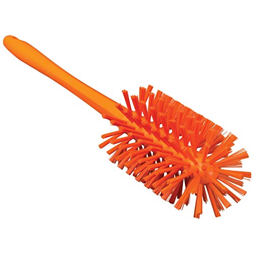 Image of Vikan O3.5 inch One-Piece Pipe Brush 5381-90-7 - Medium /Stiff - Orange