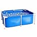 Easnuroz Piscinas De Marco Piscina Rectangular De Metal 120/150/180cm Piscina Plegable con Estructura for Patio Interior Y Exterior Fácil De Montar(150 * 105 * 45cm)