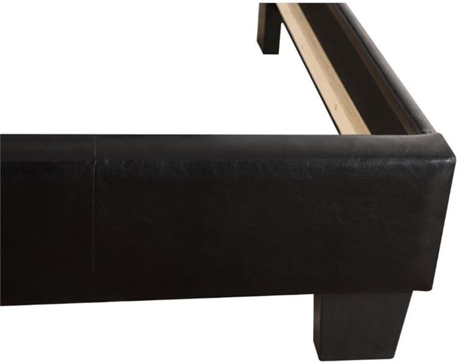 Glory Furniture Caldwell Faux Leather Panel Twin Bed in Black