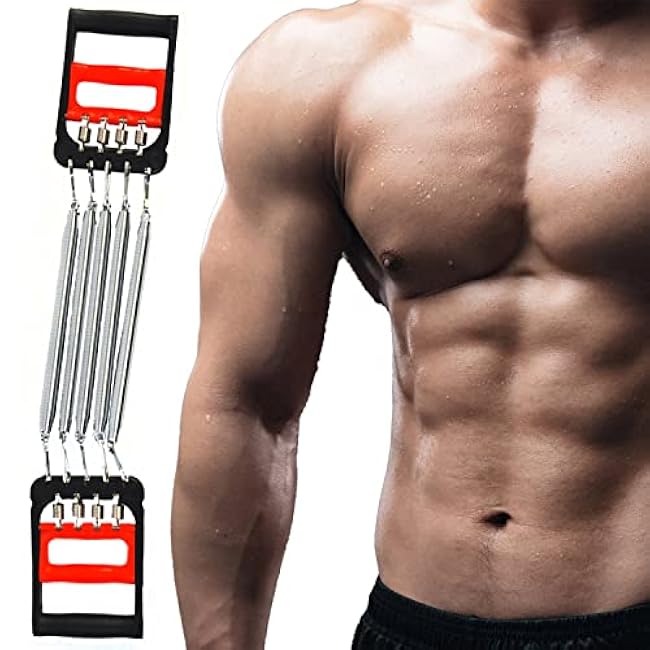 Ihuniu Chest Expander | Hand Gripper Arm Pull Bar Arm Muscle Chest Exerciser for Men with 5 Springs
