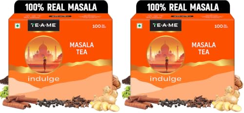 Image of TE-A-ME Masala Tea - 100 Tea Bags | Real - Masala Tea Bags | Masala Chai 100 Pieces (Pack of 2)