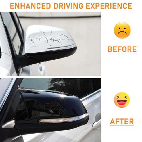 Altsbaos Kompatibel mit Auto Rückspiegel Abdeckung BMW F20 F21 F22 F23 F87 F30 F31 F34 F32 F33 F36 I01 E84 Seitenspiegelgehäuse bmw Spiegelkappen 1er 2er 3er 4er i3 x1 Links+ Rechts-Glanz Schwarz