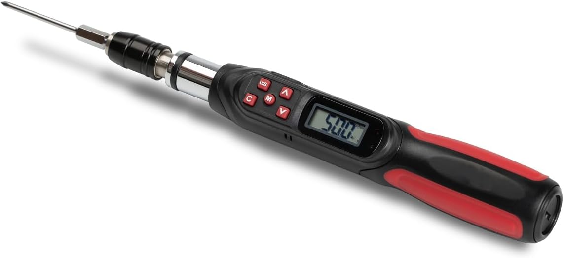 Tapha Tools Digital Torque Screwdriver 0.44-4.42 in-lbs (5-50 cN-m / 0.51-5.1 kg-cm) Torque Range, Accurate to ±2% Dual Direction, LED and Buzzer Notification, Preset Memory (SPN-T05BN)