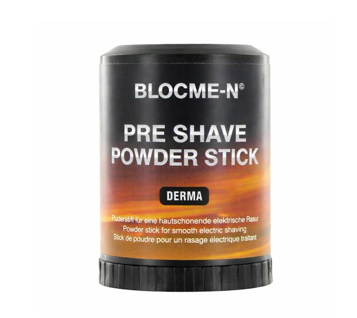 BLOCME-N Derma Pre Shave Powder Stick – Skin-Friendly Pre-Shaving Powder for Smooth Electric Shaving – Helps Reduce Friction & Shine – All Skin Types