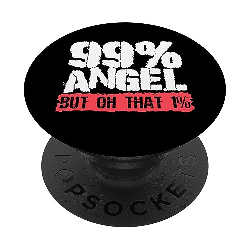 Funny Angel Devil 99 Percent - Funny Sarcastic Devil Angel PopSockets PopGrip Intercambiable